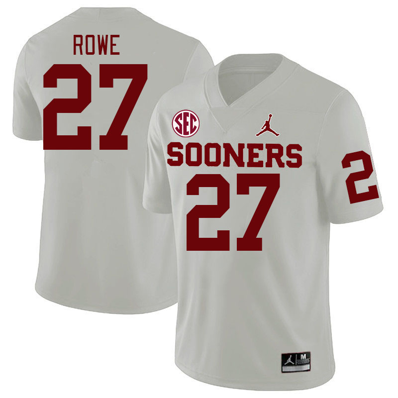 Men #27 Jayden Rowe Oklahoma Sooners 2024 SEC Conference College Football Jerseys-White